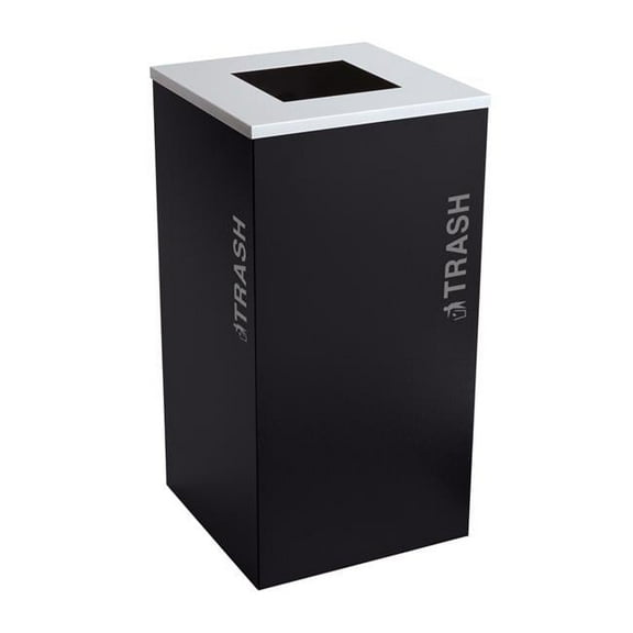Ex-Cell Kasier RC-KDSQ-T BT-PBG 24 gal Kaleidoscope Black Tie Series Square Recyclable Bins, Black