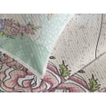thumbnail image 4 of Ambesonne Queen Quilted Bedspread Set 3 Pcs, Cartoon Swan on Water, Queen Size, Mint Green Beige Coral, 4 of 5
