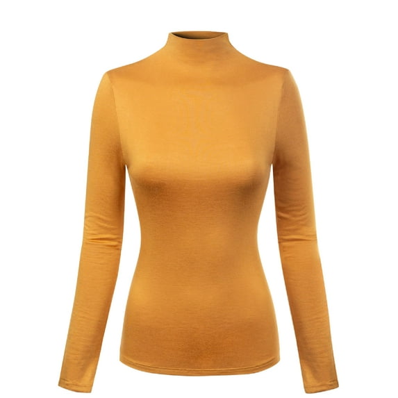 MixMatchy Women's Mock Neck Long Sleeve Turtleneck Slim Fit Sweater Top