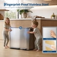 thumbnail image 4 of 13.2+5.2 Gallon Dual Compartment Step Trash Can, Stainless Steel Recycling Garbage Bin with Soft Close Lid & Removable Inner Buckets, Hands-Free Kitchen Waste Sorting Bin, 4 of 6