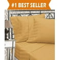 thumbnail image 2 of 1500 Series 6-Piece Stripe Sheet Set, Deep Pocket, Full, Gold, 2 of 2