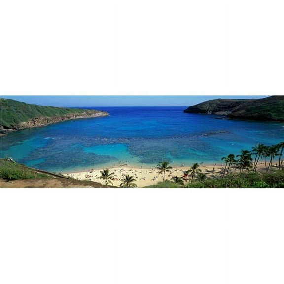 Beach At Hanauma Bay Oahu Hawaii USA Poster Print - 36 x 12