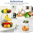 thumbnail image 7 of 2 Tier Metal Wire Fruit Baskets with Banana Hanger, Detachable Storage Basket for Countertop (Silver), 7 of 7
