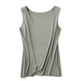 thumbnail image 4 of Women's Ribbed Knit Camisole - Seamless Sleeveless Shell Top, Stretchy Basic for Layering (M-XXL, 12 Colors) | Yubnlvae | Women's Ribbed Sleeveless Round Neck Solid Color (Grey | L), 4 of 7