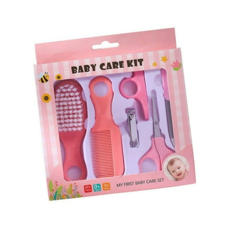Set Manicure Cuidados Bebe 5 En 1 Cortauñas Peine Cepillo Rosa