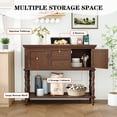 thumbnail image 3 of HLR 42" Farmhouse Modern Console Table, Entryway Table with Storage Shelf for Living Room, Brown, 3 of 8