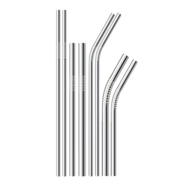 Annvchi Pajitas reutilizables de acero inoxidable 304, 16 pajitas de metal en un juego, con 2 cepillos de limpieza, respetuosas con el medio ambiente, no tóxicas, lavables, ideales para batidos,