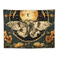thumbnail image 5 of Creowell  Orange Moth Tapestry Boho Retro Floral Flowers Tapestries Aesthetic Vintage Mushroom Tapestry Bedroom Indie Vertical Tapestry Wall Hanging for Living Room Dorm, 5 of 6