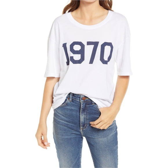 Treasure & Bond Womens 1970 Graphic T-Shirt white XXS