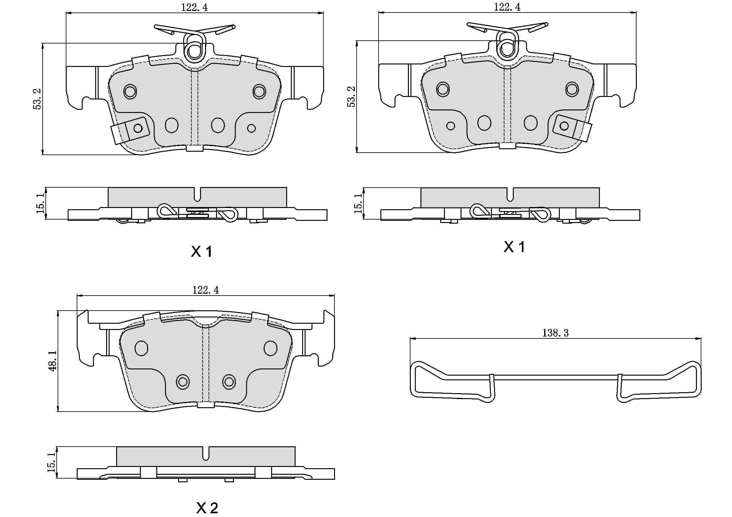 Winstop Brake Pad Set, Rear WS.1878.0.C, Honda Civic 2021-2016