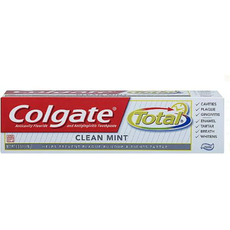 Colgate total anticavité et Fluoride Toothpaste contre la gingivite, Menthe 6 oz (Lot de 6)
