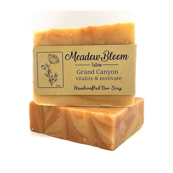 Hunter Cattle Co. Jabón en barra de sebo Meadow Bloom, hinojo y arcilla, 1 paquete, hecho con barra de jabón hecha a mano de sebo natural, ideal para jabón facial o corporal