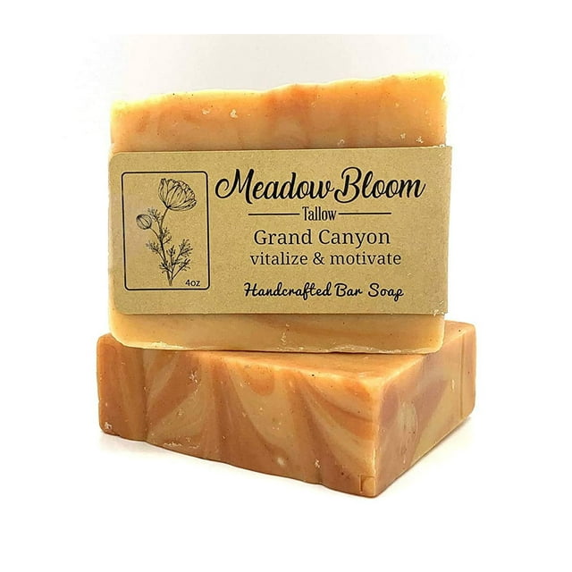 Hunter Cattle Co. Jabón en barra de sebo Meadow Bloom, hinojo y arcilla, 1 paquete, hecho con barra de jabón hecha a mano de sebo natural, ideal para jabón facial o corporal