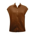 thumbnail image 4 of iHPH7 Vest Tops for Women Waffle Knit Tops for Women Zip Up Jacket Sleeveless Vest for Women Lightweight Jacket Women Fall Vest for Women Fall Fashion Brick Red S, 4 of 4