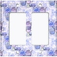 thumbnail image 2 of Metal Light Switch Wall Plate Outlet Cover (Coffee Mocha Espresso Chocolate Shake Cupcake Macaron Flower Bouquet Blue Bow - Double Rocker), 2 of 2