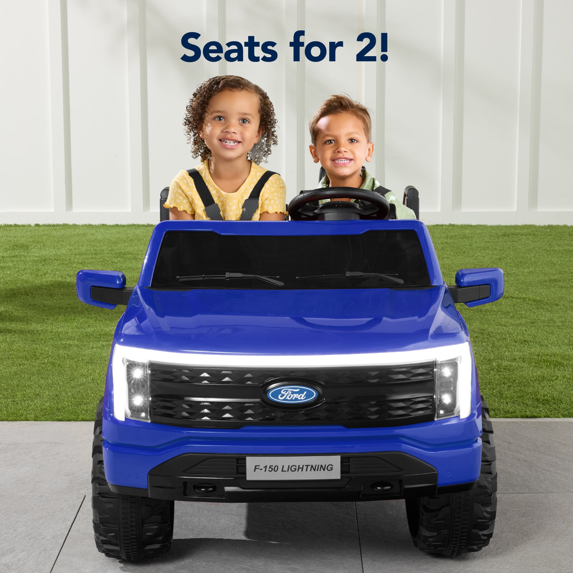 Best Choice Products Kids 24V Ride On Truck Officially Licensed Ford Lightning w/ Remote, LED Lights, 2 Speeds - Blue