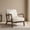 Antique White, variant on Mid Century Modern Accent Chair Upholstered Living Room Chair with Waist Cushion Wood Frame Reading Armchair for Bedroom Sunroom Indoor Lounge Chair, White