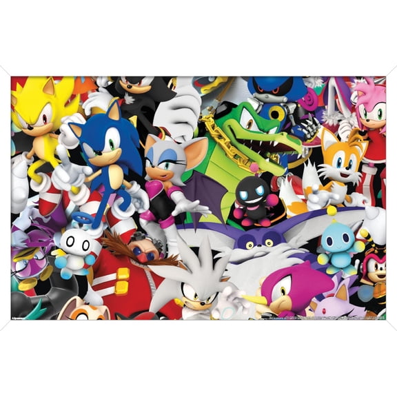 Sonic the Hedgehog (1991): Modern - Collage Wall Poster, 22.375" x 34" Framed