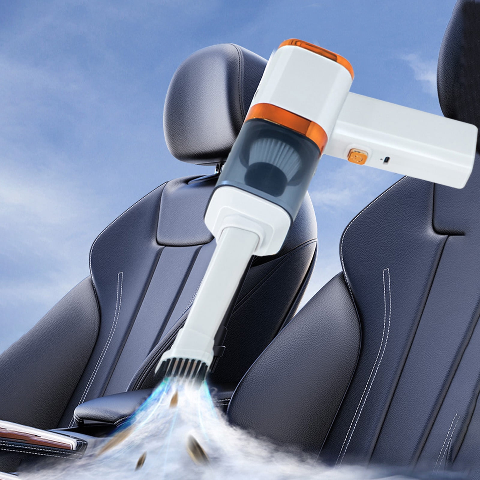 Cordless Car Vacuum, Powerful Suction for Crevices and Keyboard, 4000mAh Battery, Lightweight, USB Rechargeable, with Nozzle and Brush