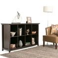thumbnail image 6 of Simpli Home Amherst 57 inch Wide Solid Wood Transitional 8 Cube Storage Sofa Table in Hickory Brown, 6 of 8