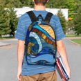 thumbnail image 4 of Lukts Stained Glass Ocean Wave Pattern 15 Inch Student Backpack, Waterproof Laptop Backpack with Adjustable Shoulder Straps, Lightweight Travel, Campus Backpack, Unisex, 4 of 6