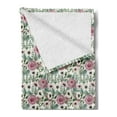 thumbnail image 2 of Vintage Rose Soft Flannel Fleece Throw Blanket, Rhythmic Victorian Look Flowers Rustic Composition, Cozy Plush for Indoor and Outdoor Use, 70" x 90", Blush Emerald, by Ambesonne, 2 of 5
