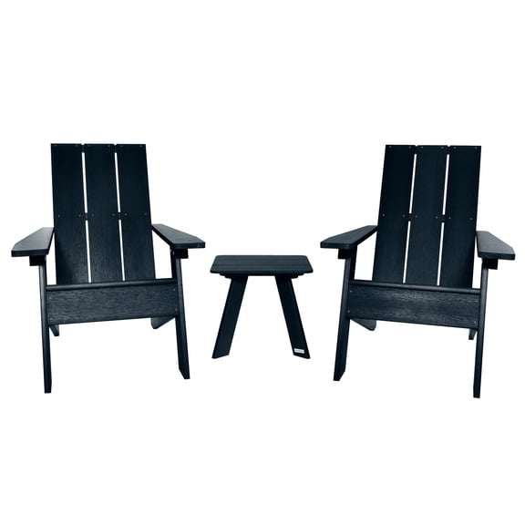 2 Barcelona Modern Adirondack Chairs with 1 Barcelona Modern Side Table