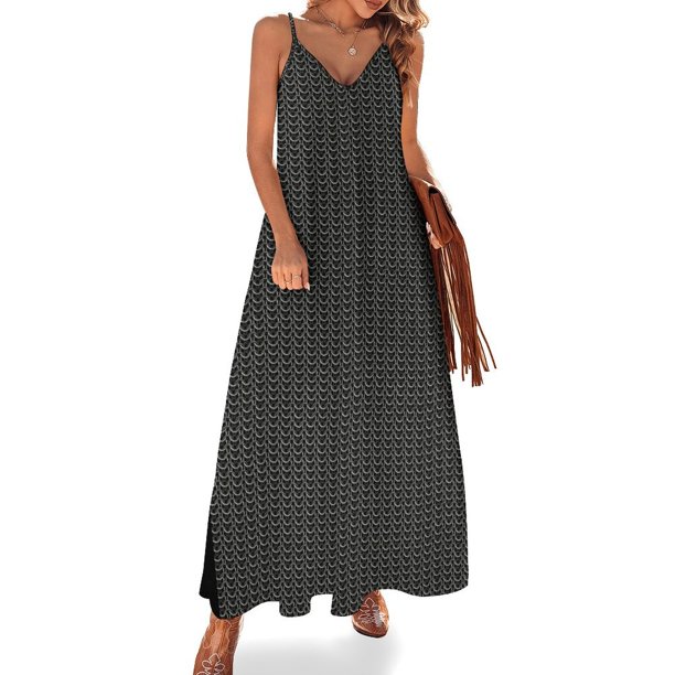 Vestido sin mangas con armadura de anillos escamas medievales de malla de plata para mujer vestidos de verano para damas