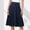 Dark Blue, variant on Elvqul Womens Midi Skirts Flare Plain Cotton High Waist Black Elastic Casual Summer Skirts