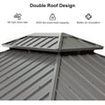 thumbnail image 2 of PURPLE LEAF 10' x 14' Hardtop Gazebo with String Lights Outdoor Metal Double Galvanized Steel Roof Gazebo for Patio Deck Backyard Permanent Pavilion Gazebo with Aluminum Frames, Light Grey, 2 of 8