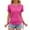 Hot Pink, variant on Fmbrln Womens Summer Short Sleeve T-Shirts Fashion Crew Neck Side Drawstring Tops Casual Loose Solid Color Comfy Tees