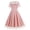 01 Pink, variant on YueHuiYing Women Floral Embroidery Dress Sheer Mesh Ruffle Sleeve Illusion Vintage Cocktail Swing Dress Tulle Dinner Dress