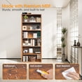 thumbnail image 4 of Large Bookcase, 5-Tier 63 Inch Tall Industrial Storage Wall Shelf, Display Shelf for Living room, Bedroom, Retro Brown, 4 of 6