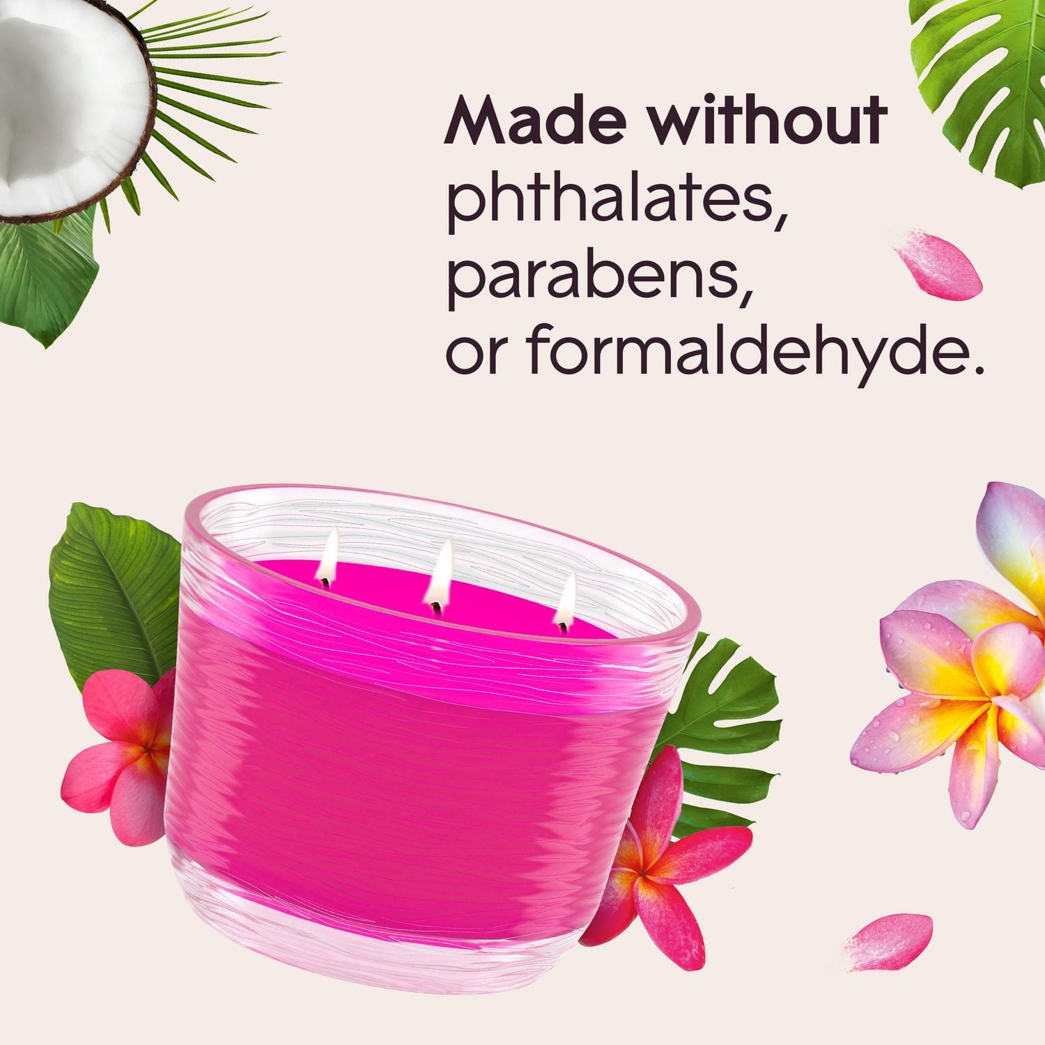 Glade® Scented Candle Air Freshener, Exotic Tropical Blossoms, 3-Wick Candle