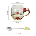 thumbnail image 2 of 1 Set Rose Glass with Spoon Tea Mug Coffee Mug Suitable for Gift Giving, 2 of 5