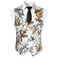 thumbnail image 5 of Yuyamidu Camo Hunting Men's Suit Vest Slim Fit Business Formal V-neck Waistcoat Size M Wood Casual Dress for Wedding Party Tuxedo, 5 of 7