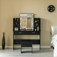 thumbnail image 3 of White Modern Wooden Vanity Dressing Table With Two Drawers, Led Mirror and Stool, 3 of 9