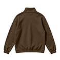 thumbnail image 4 of Rvwovn Men Loose Fit Quarter Zip Sweatshirt, Stand Collar Long Sleeve Front Pocket for Casual Fall Wear, 4 of 5