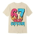 thumbnail image 7 of 67 Six Seven Letter T-Shirts For Kids T-Shirts Casual Fashionable Letter Print Short Sleeve T Shirt For Girls Daily Wear Top With Round Neck Design For Play And School Outfits Green 90(1-2 Years), 7 of 7