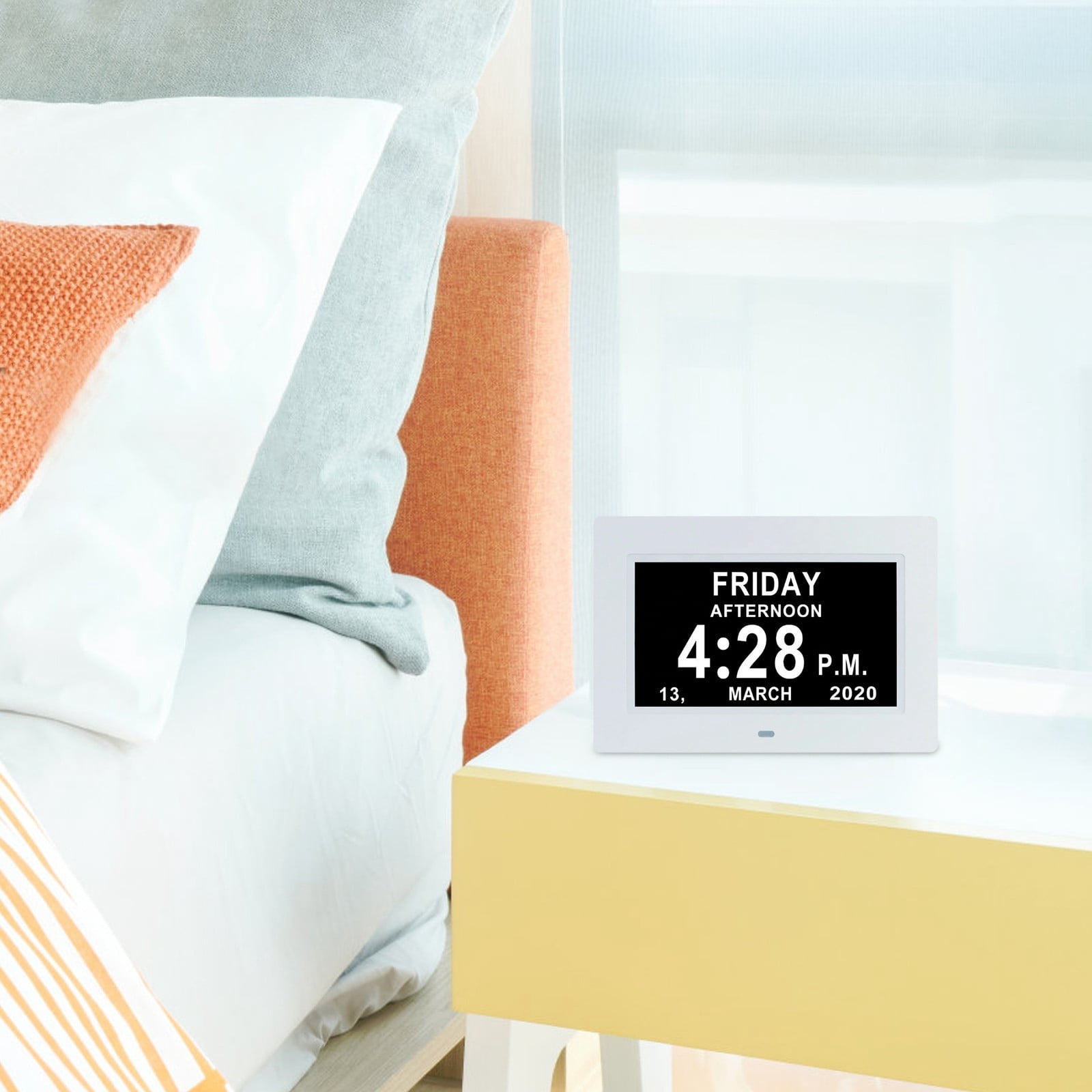 Hilehuti Halloween Clearance Clock,7 Inch Digital Clock Machine Elderly Alarm Clock Electronic Calendar Clock Reminder Machine