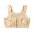 thumbnail image 5 of Baywell Women's Front Closure Lace Wireless Back Support Posture Bra Plus Size Skin 2XL, 5 of 10