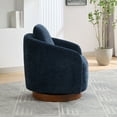 thumbnail image 3 of 30.3"W Barrel Swivel Accent Chair,Comfy Round Accent Single Sofa Chair,360 Degree Lounge Armchair for Living Room Bedroom Nursery,Navy, 3 of 7