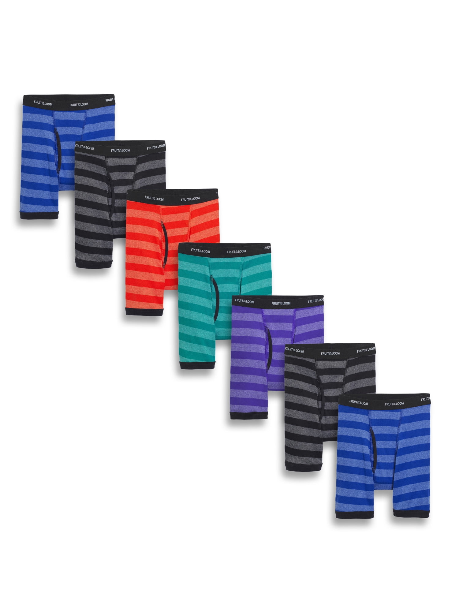 Assorted Cotton Boxer Briefs, 7 Pack (Big Boys)