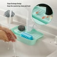 thumbnail image 4 of (Light Blue) Faucet Splash-proof Drain Rack Kitchen Rag Sponge Wipe Drain Storage Rack, 4 of 13
