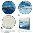 thumbnail image 3 of Designart "Modern Coastal Waves in Blue and White I" Coastal Framed Wall Art - Blue Coastal Minimalism Hallway Framed Wall Art Decor, 3 of 6