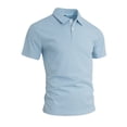 thumbnail image 5 of FAWUUDO Men's Collared Shirt Breathable Smooth Texture Soft Touch Structured Fit with Polished Everyday Style Light Blue, 5 of 9
