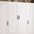 thumbnail image 6 of ANPOO Large 4 Doors Armoire Wardrobe Closet with LED Lights & Hanging Rods,70.9" White Louver Door Wardrobe Armoire with 2 Drawers,LED Large Armoire Storage with Multi-Layer Shelves, 6 of 10