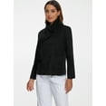 thumbnail image 3 of DARING DIVA Women's Double Breasted Outwear Fashion Overcoat with Scarf Black XS, 3 of 6
