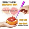 thumbnail image 3 of Duslogis Grapefruit Spoons Set,4 Stainless Steel Grapefruit Spoons with Serrated Edge and 1 Grapefruit Knife,Kiwi Knife Dessert Spoons Grapefruit Utensil Tool for Berry Lemon Salads (Colorful), 3 of 7