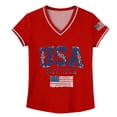 thumbnail image 3 of YVNAURA Women's 250 Years of Freedom V Neck T Shirt 250th Anniversary America 2026 Semiquincentennial Patriotic Top USA Flag Graphic Family Shirts for Independence Day, Red, XL, 3 of 8
